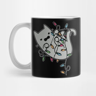 Cat christmas light display Mug